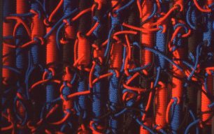 3D detail of red and blue ties