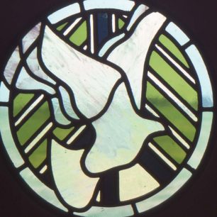 Stained glass Doves motif
