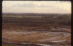 Construction of lake, panorama looking South