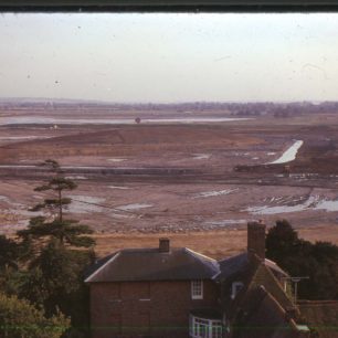 Construction of lake, looking South
