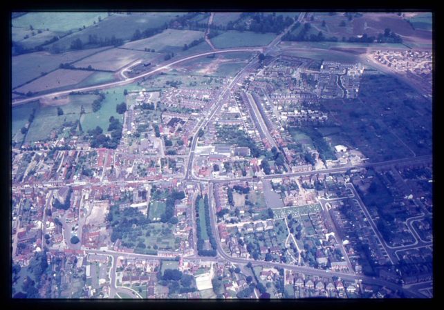 Aerial view of Stony Stratford Centre