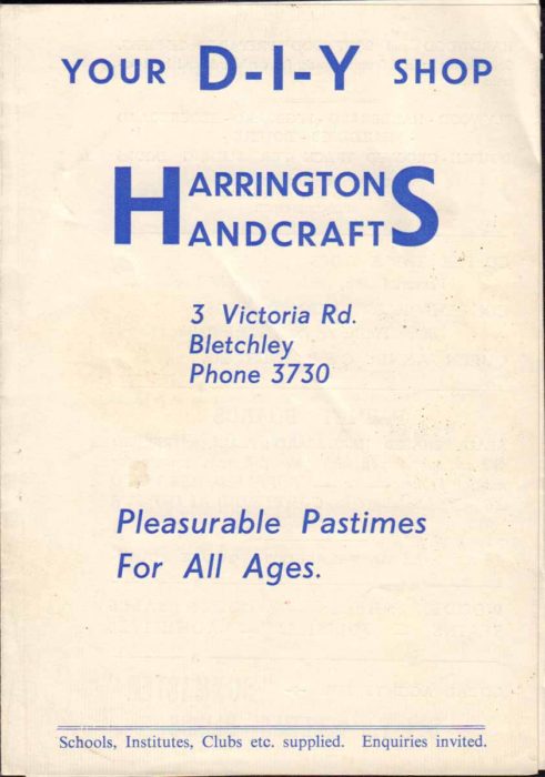 Harrington's Handcrafts sales leaflet