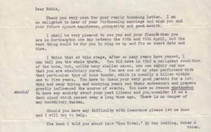 E. Harrington's Hospital letter, 1968