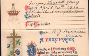 Margery Young Baptism Prayer Card