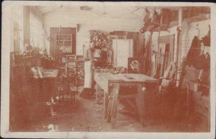 Photo of Albert Harrington's Workshop, 1931