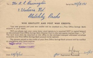 Pay Form 72, 1945