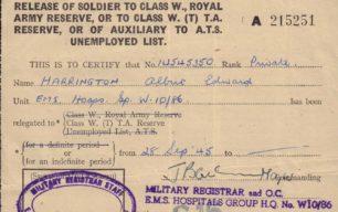 Army Release Certificate, 1945