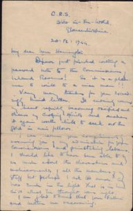 Personal letter from James MacAlpine, 1944