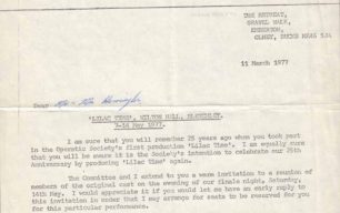 1977 Letter from Operatic Society