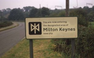 Sign for the designated area of Milton Keynes New City