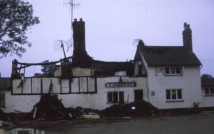 The Swan Inn after fire