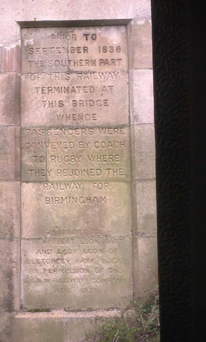 Plaque on the Denbigh Railway Bridge
