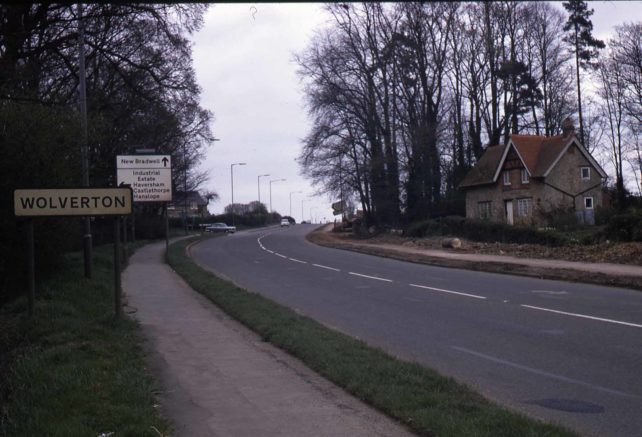 WOLVERTON road sign