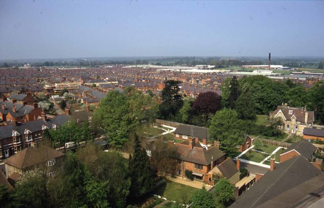 Aerial view of Wolverton looking north west