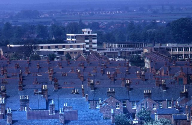 A view over the rooftops of Wolverton
