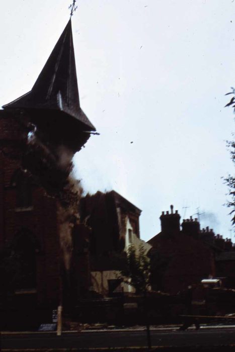 The Congregational Church, during demolition