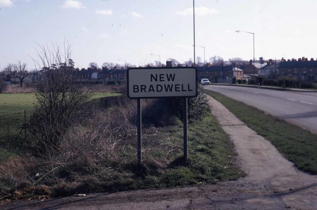 NEW BRADWELL road sign