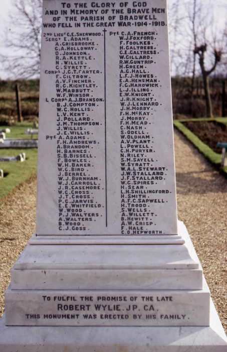 War memorial inscription