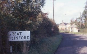 GREAT LINFORD village road sign