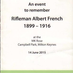 Remembrance for Rifleman Albert French
