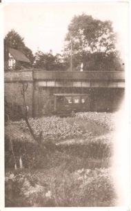 LMS train going under Denbigh Road bridge, Bletchley