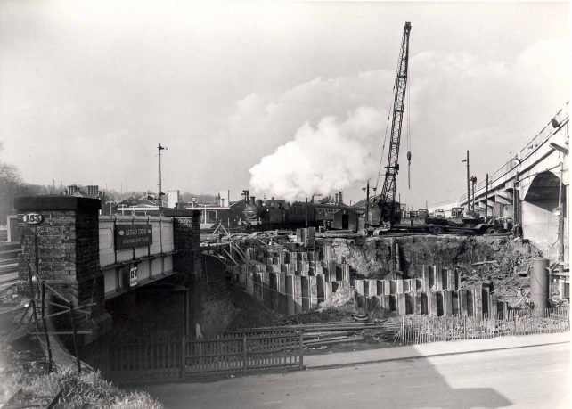 Bletchley Station:  Building the flyover 1958-1960