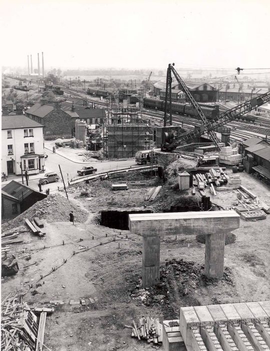 Bletchley Station:  Building the flyover 1958-1960