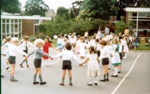 Country Dancing, Infants, dancing in a big circle - 1980