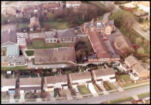 Aerial view of school - main buildings