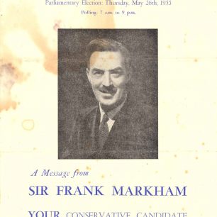 Sir Frank Markham's 1955 Election Message