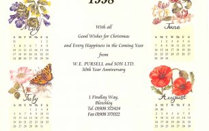 1988 Calendar from Pursell and Son