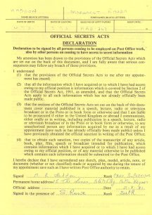 Official Secrets Act Declaration