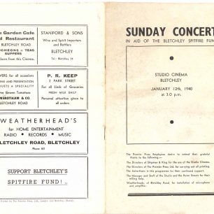 Concert programme Jan 1940