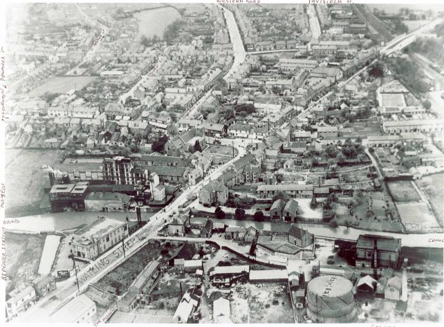 Aerial view of Fenny Stratford looking west