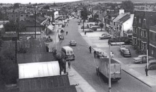 View of Bletchley Rd from flyover railway bridge