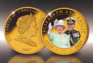 Queen Elizabeth coins - 50th wedding anniversary
