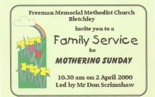 Invitation to Mothering Sunday