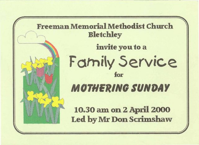 Invitation to Mothering Sunday