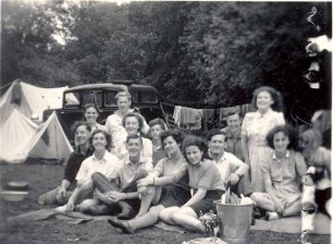 Young adults at campsite