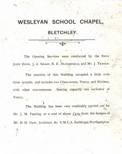 Reverse of the photograph of the Freeman Memorial Church in 1895
