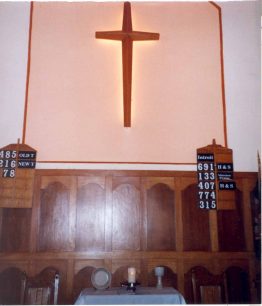 Cross in church interior