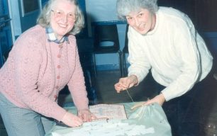 Centenary Banner: sewing the centre panel