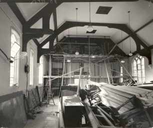 Church interior during refurbishment