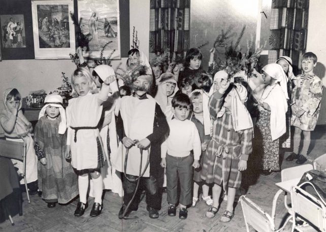 Children dressed up for a nativity play