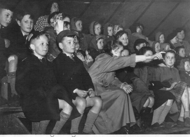 Audience at a circus in Market Field
