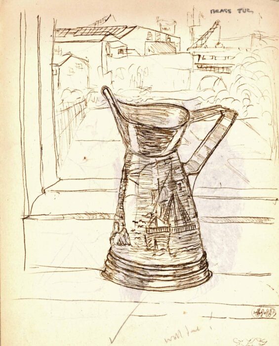 A brass jug