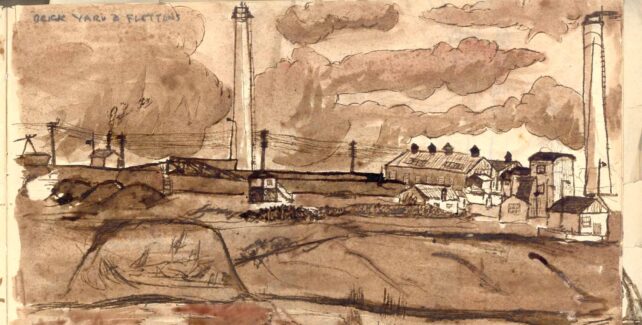 Flettons Brickworks viewed from the Blue Lagoon