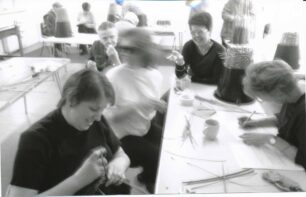 Willow weaving - students at work