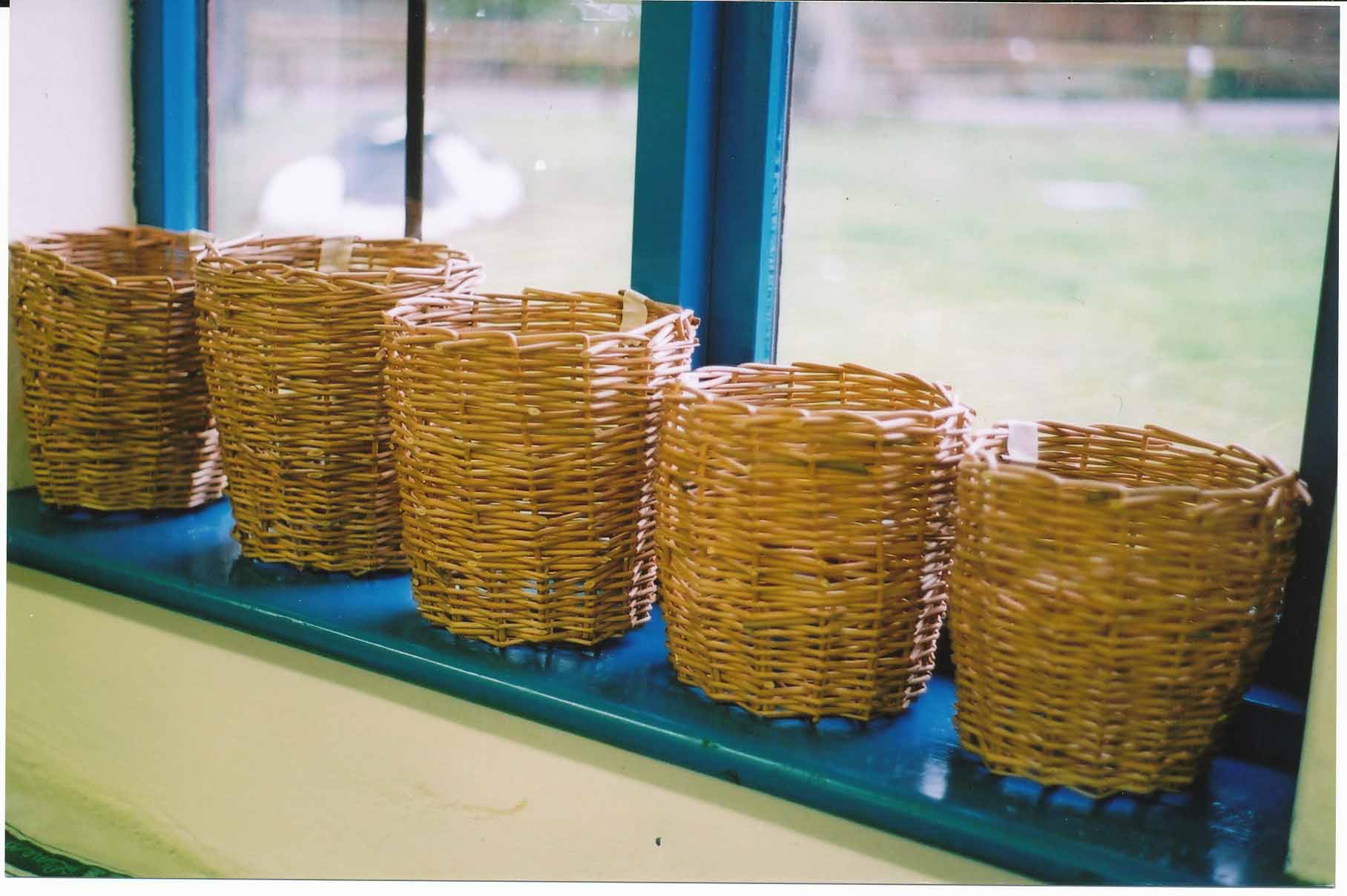 Willow weaving finished baskets Living Archive