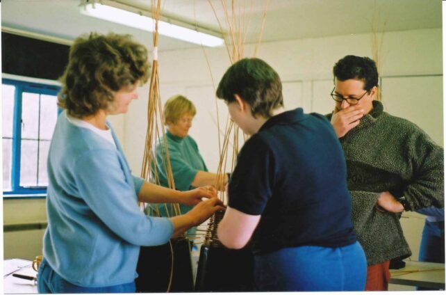 Willow weaving - students developing skills
